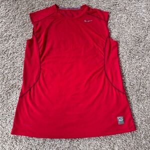 Nike Pro Combat Shirt Adult Size Large Sz L Tank Top Fitted Gym Red Mens